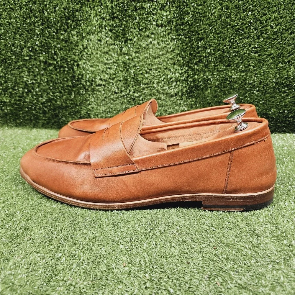 Astorflex Dartflex Brown Italian Leather Slip On Penny Loafer Mens Size 14